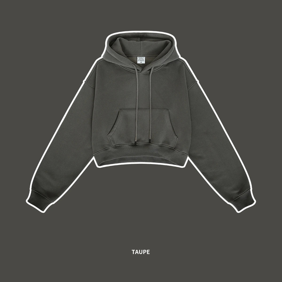 ZODF Chic Sexy Women Super-short Fleece Cropped Hoodies Girl Female Hip Hop Loose 345gsm Solid Hooded Pullover Streetwear HY0340