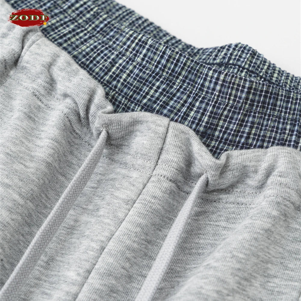 ZODF New 2025 Spring Men 280gsm Straight Pants Unisex Casual High Street Double Waist Sport Trousers Brand Streetwear HY1004