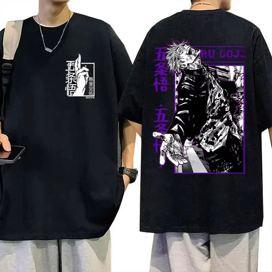 2025 Japanese Anime Jujutsu Kaisen T Shirt Men Women Gojo Satoru New Harajuku Fashion Casual Short Sleeve Tees Cotton Tops Loose