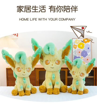 45/55/65CM Big Size Pokemon Leafeon Plushies Kawaii Cartoon Anime Doll Comfortable Soft Doll Children's Ornament Toy Gifts