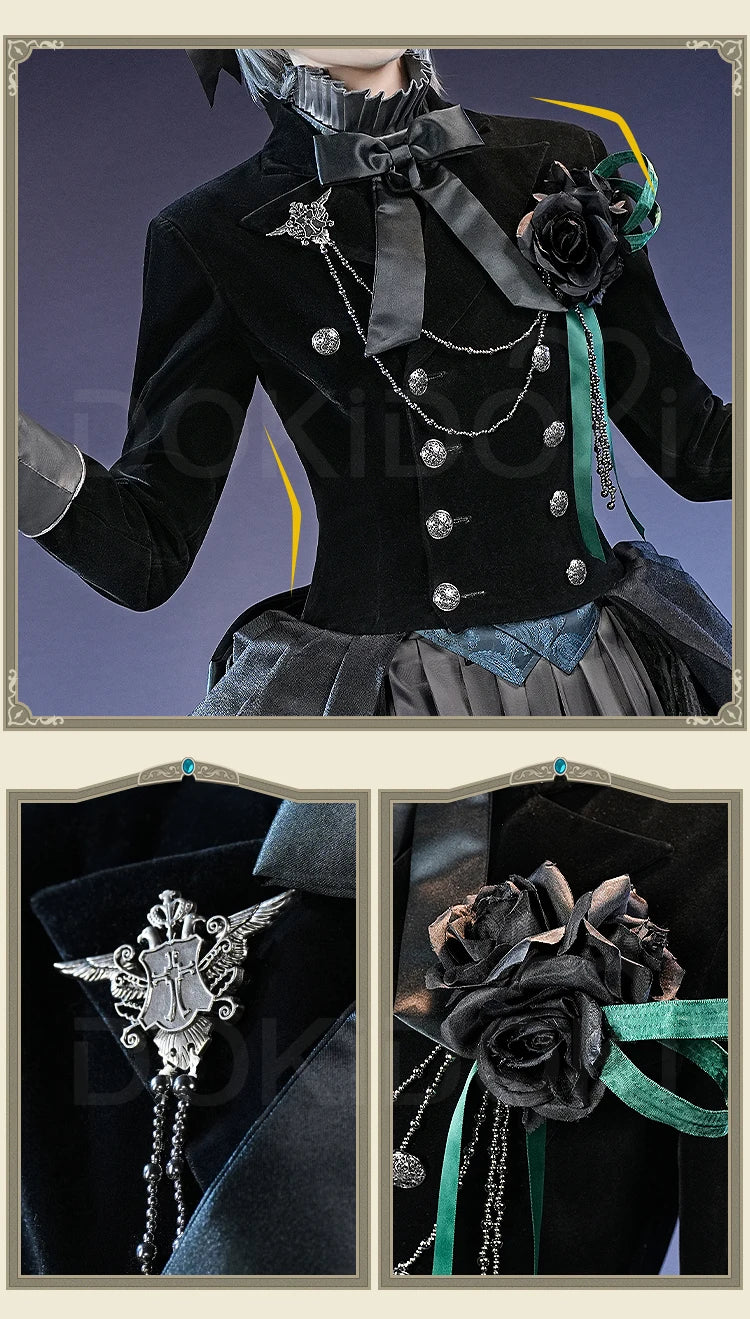 IN STOCK Ciel Phantomhive Cosplay Costume Anime DokiDoki-SR Ciel Black Rose Costume Men Cosplay Halloween