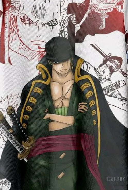 Anime Daily Unisex Tops Tees One Piece Zoro Anime Anime Korean Style Football Hockey T-shirt Jersey Summer Fashion Streetwear