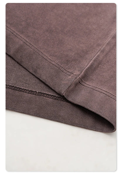 ZODF 2024 Autumn Men's Washed Cotton T-Shirt Unisex Oversized Distressed 250gsm Long Sleeve O Neck T Shirts Tees HY0921