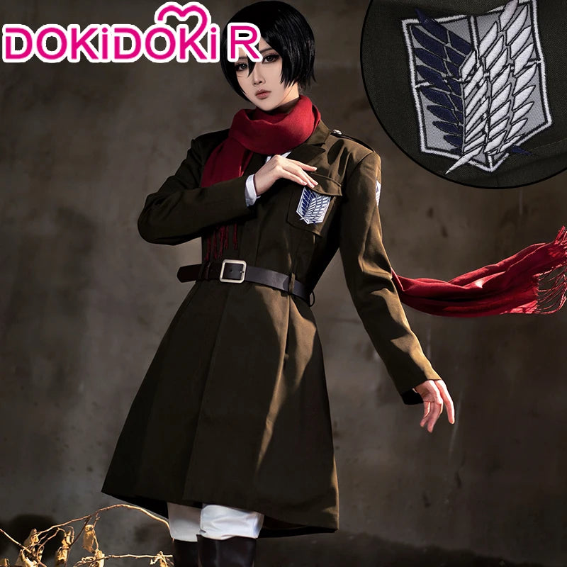 Mikasaa Ackermann Cosplay Costume Anime Cosplay【S-2XL】DokiDoki-R Cosplay Levii/Mikasaa Uniform Plus size