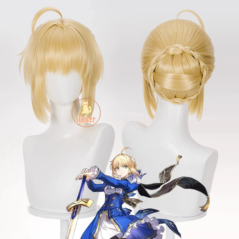 iCoser Honkai Star Rail Fate Saber Cosplay Costume Wig Dress Uniform Headwear Carnival Halloween Party Women Girls Props Gifts