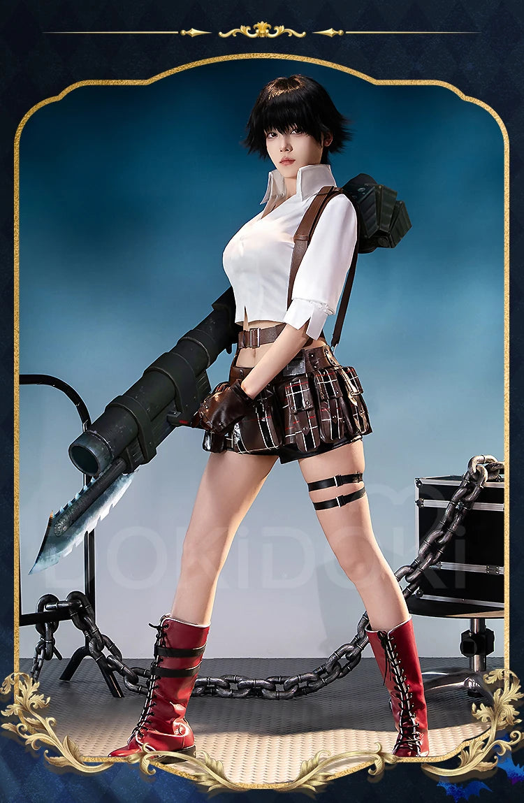 IN STOCK Lady Cosplay Costume Game【S-2XL】DokiDoki-R Women White Suit Halloween Cosplay Lady Costume Plus Size