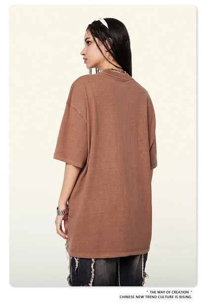 ZODF New Spring Summer 200gsm Washed Cotton T Shirts For Men Unisex Women Retro Casual Basic Solid T-Shirt Brand Tees HY0775