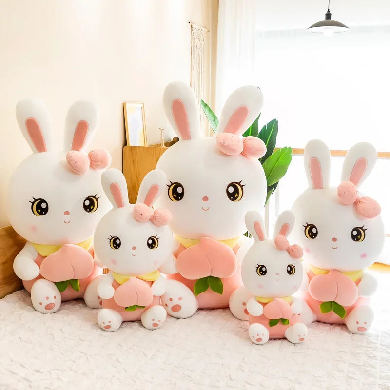 50/65/80cm Cute Peach Rabbit Plush Toy Pillow Kawaii Stuffed Soft Animal Bunny Doll Baby Kids Toy Birthday Gift Present for Girl