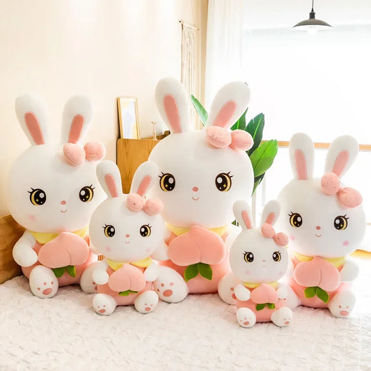 50/65/80cm Cute Peach Rabbit Plush Toy Pillow Kawaii Stuffed Soft Animal Bunny Doll Baby Kids Toy Birthday Gift Present for Girl