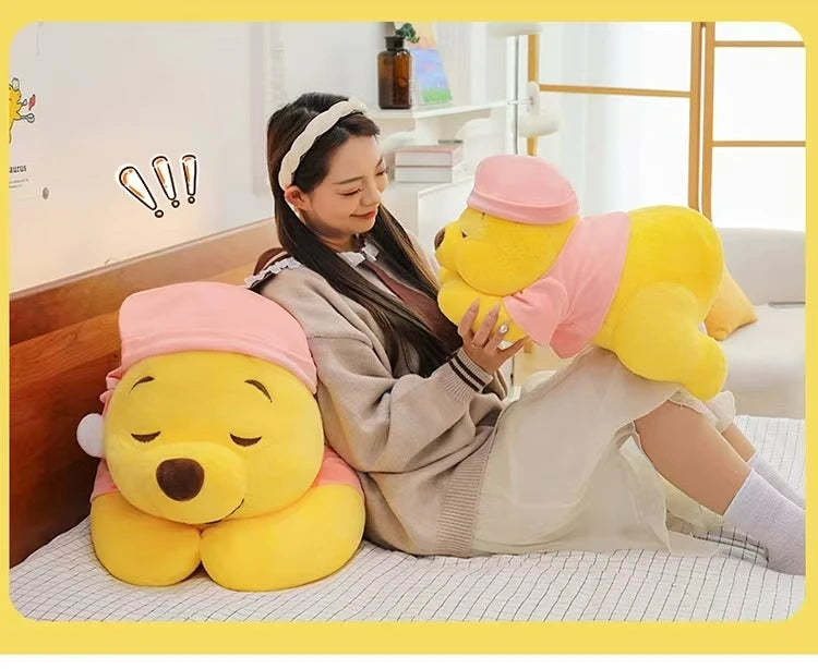 35CM-80CM New Disney Winnie The Pooh Plush Toy Cute Cartoon Bear Stuffed Doll Soft Anime Pillow Kawaii Souvenir Birthday Gift