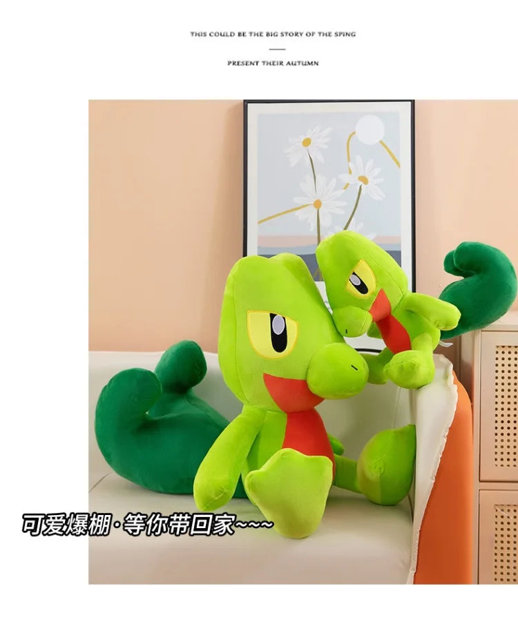 35-60CM Big Size Treecko Plushies Pokemon Anime Cartoon Peluche Kawaii Ornament Comfortable Soft Doll Children's Toy Gifts