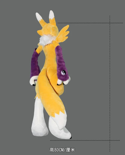 80CM Big Size Pokémon Renamon Plushies Cartoon Anime Stuffed Pillow Comfortable Soft Doll Cushion Children Toy Peluche Gift