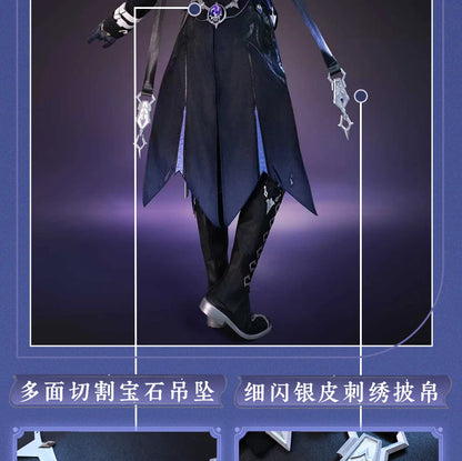 Genshin Impact Kyryll Chudomirovich Flins Cosplay Costume Wig Uniform Cloak Carnival Halloween Party for Women Men Props iCoser