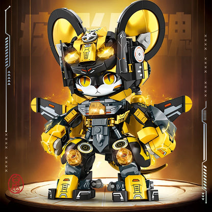 2025 Kung Fu Style 12-in-1 Mechanical Panda & Zodiac Building Blocks Set, Articulated Animal Model Toys for Boys Birthday Gifts