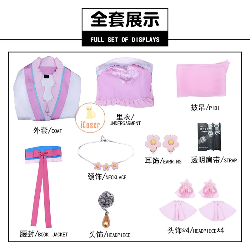 Anime The Apothecary Diaries Lishu Cosplay Costume Dress Hanfu Earrings Headwear Kusuriya No Hitorigoto Halloween Party iCoser