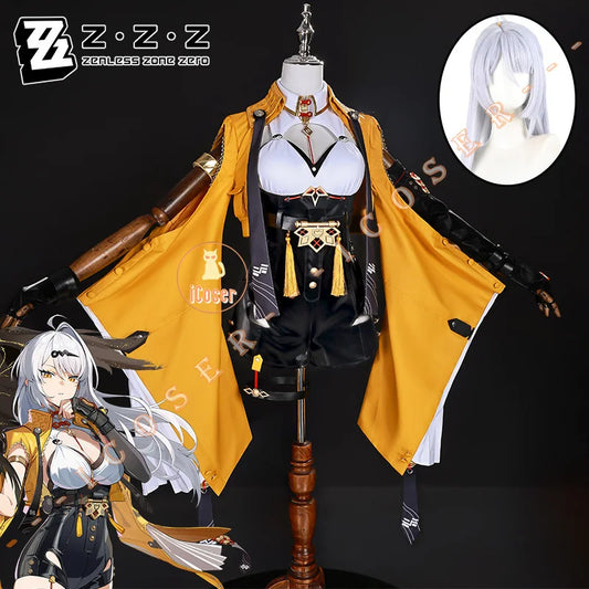 iCoser Zenless Zone Zero Yixuan Cosplay Costume Wig Uniform Headwear Yunkui Summit Carnival Halloween Party for Women Girls Prop