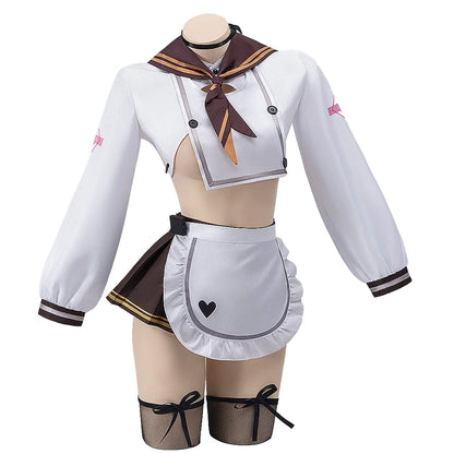IN STOCK Bureido Cosplay Costume Game【S-3XL】DokiDoki-N Women Sexy White Dress Bureido Maid Costume Plus Size