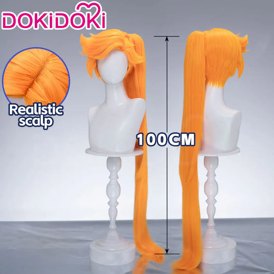 Alice Auriana Wig Anime LoliRock Cosplay Wig DokiDoki Women Pink Orange Long 100cm Curly Alice Cosplay Hair Free Wig Cap