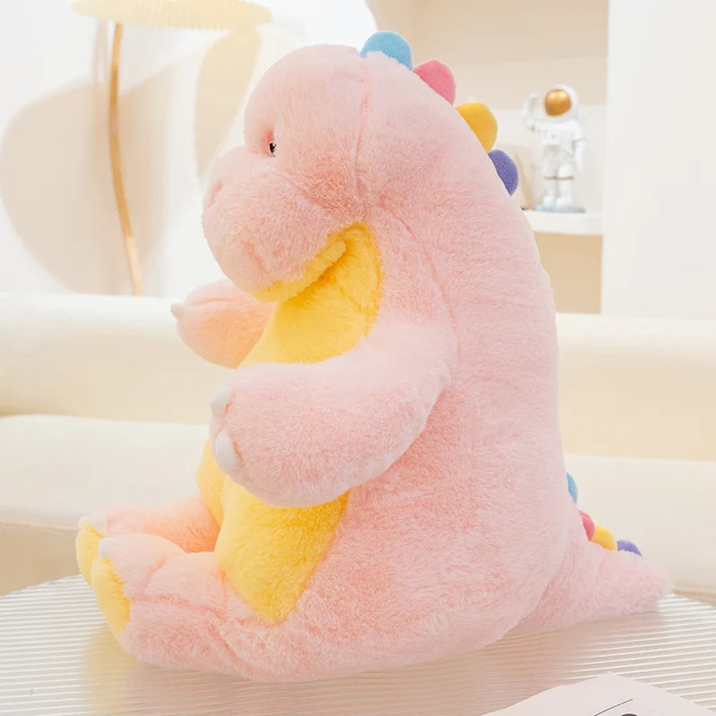 New Candy Sweet Color Cartoon Dino Plush Toy Pink Blue Dinosaur Soft Doll Large Sleep Hug Pillow Bedroom Home Decoration