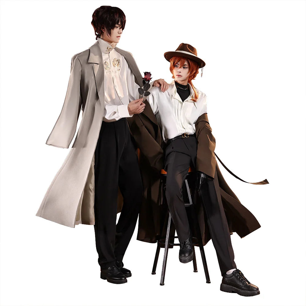 IN STOCK Nakaharaa Chuyaa/Dazaii Osamuu Cosplay Costume Anime Cosplay DokiDoki-SR Cosplay Costume Nakahara Chuuya Men Cosplay