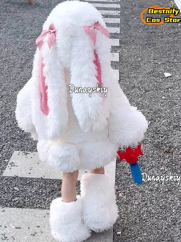 NONE Child Kawaii Rabbit Ears Cosplay Suit Size 90-150 Polyester