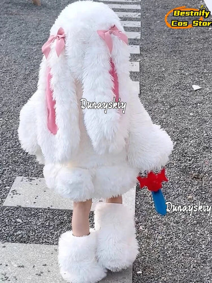 NONE Child Kawaii Rabbit Ears Cosplay Suit Size 90-150 Polyester
