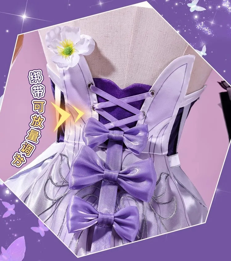 Honkai Star Rail Castorice Cosplay Costume Wig Dress Earrings Headwear Halloween Party for Women Girls Carnival Game Cos Props