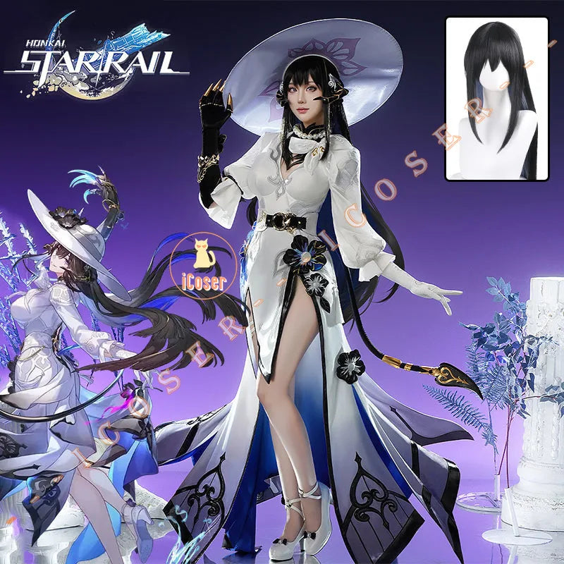 Honkai Star Rail Constance The Dahlia Cosplay Costume Dress Uniform Hat Tail Ever-Flame Mansion Halloween Party Women Girls Cos