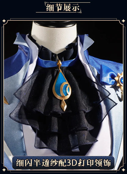 iCoser Focalors Furina Cosplay Costume Wig Dress Genshin Impact Fontaine Uniform Hat Pneuma Ousia God of Justice for Women Props