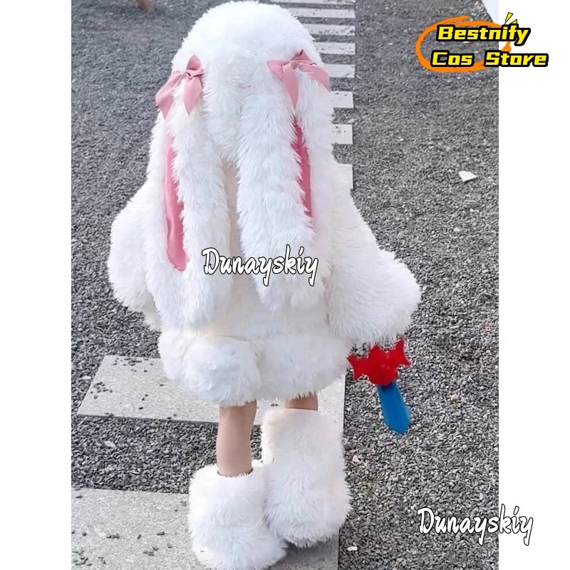 NONE Child Kawaii Rabbit Ears Cosplay Suit Size 90-150 Polyester
