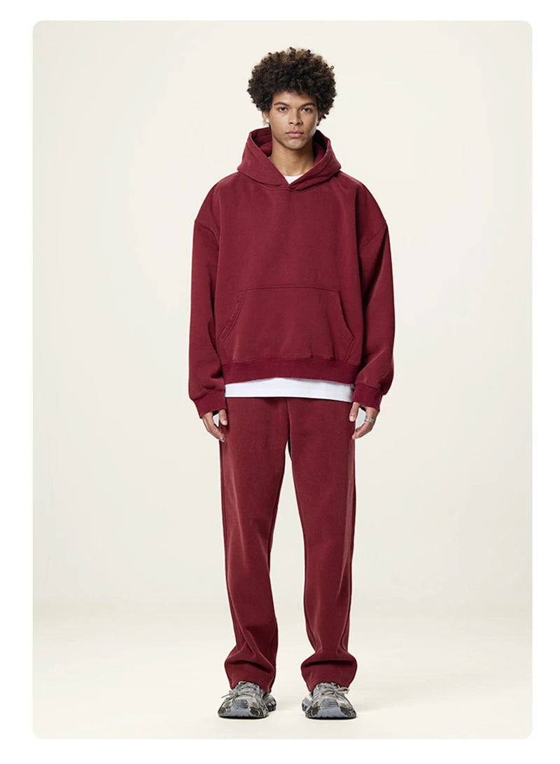 ZODF New 2025 Winter Man 350gsm Washed Fleece Hoodies Unisex Loose Boxy Style Hooded Pullovers Brand Outwears HY0041