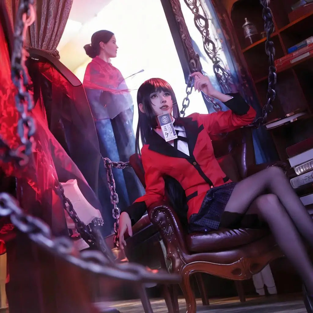 Kakegurui Jabami Yumeko Cosplay Costume Set Polyester