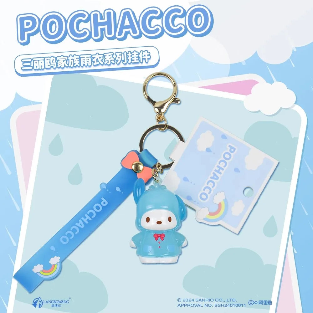 Sanrio Kuromi Pompompurin Mymelody Pochacco Hello Kitty Figure Pendant Keychain Holder Keychain Car Keyring Kids Birthday Gift