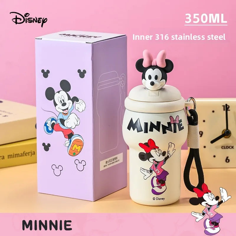 Anime Figure Stitch Coffee Mug Student Thermos Mug 350ml Thermos Cup Mickey Nick Judy Thermal Water Bottle Vacuum Flasks Gift