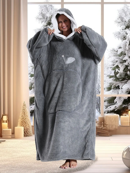 Women Hoodies Autumn Winter Extra Long Oversized Loungewear Clothes Couple Hoody Pajamas Warm Blanket Hoodie Plush Men Homewear