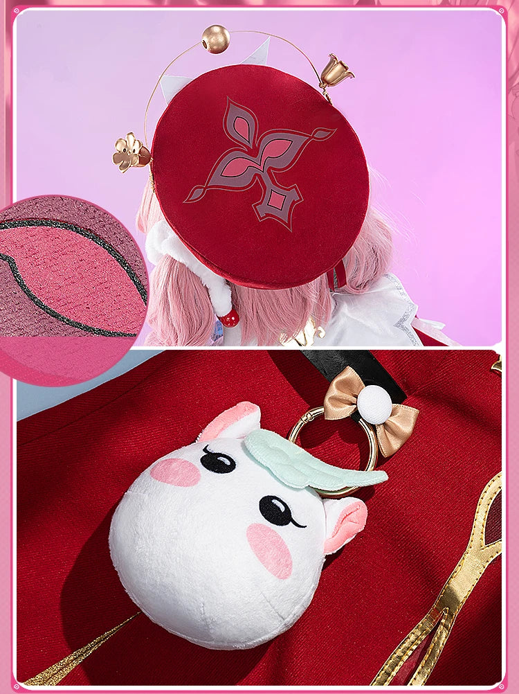 iCoser Honkai Star Rail Hyacine Cosplay Costume Wig Dress Hat Uniform Amphoreus Halloween Party for Women Girls Carnival Props