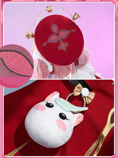 iCoser Honkai Star Rail Hyacine Cosplay Costume Wig Dress Hat Uniform Amphoreus Halloween Party for Women Girls Carnival Props