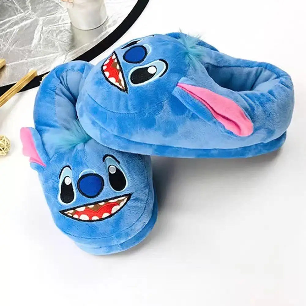 Disney Stitch Cotton Slipper Anime Cartoon Winter Warm Indoor Shoes Toys Plush Stuffed Home Slippers Woman Girl Christmas Gifts