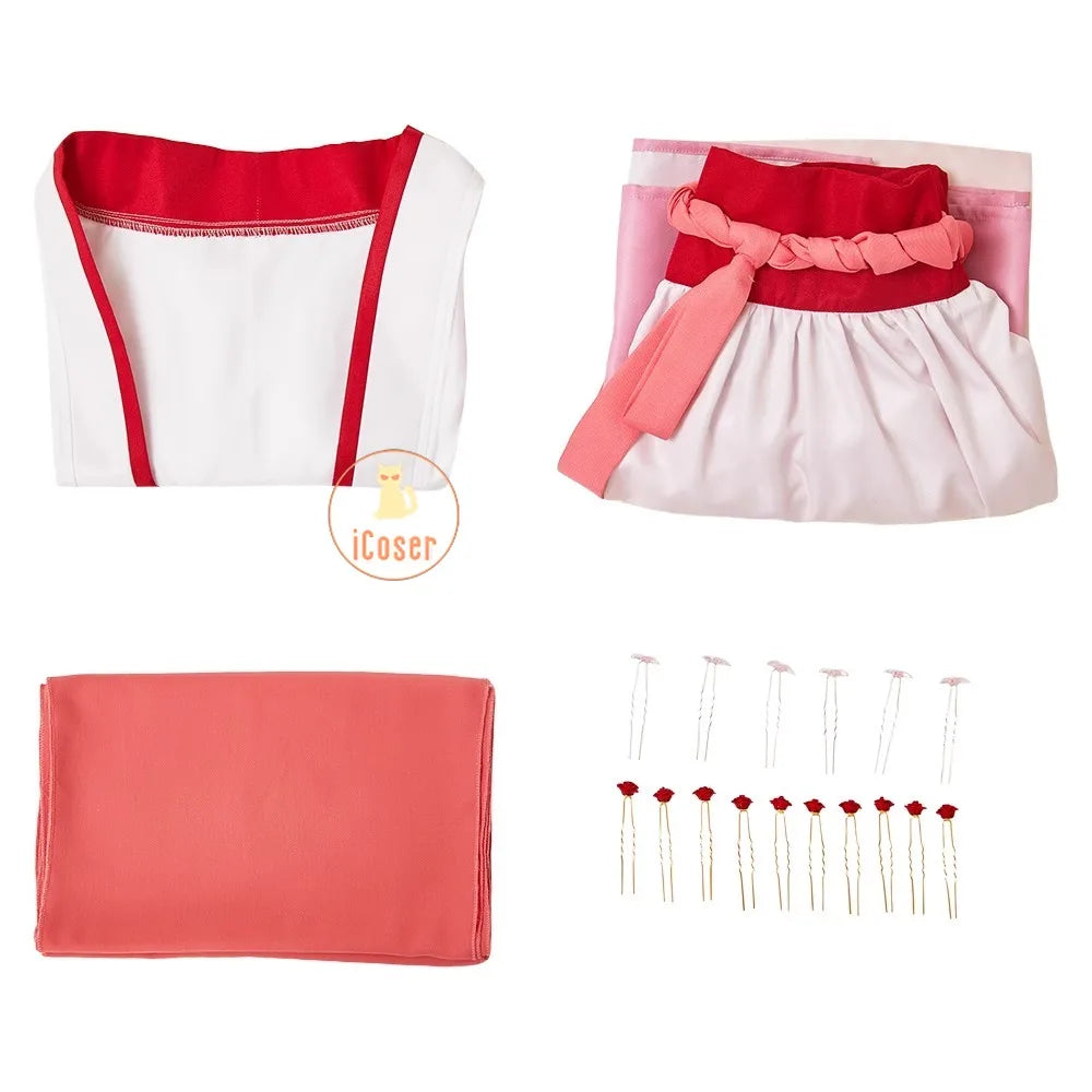 iCoser Anime The Apothecary Diaries Maomao Cosplay Costume Red Pink Dress Kusuriya No Hitorigoto Halloween Party for Women Girls