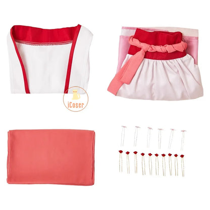 iCoser Anime The Apothecary Diaries Maomao Cosplay Costume Red Pink Dress Kusuriya No Hitorigoto Halloween Party for Women Girls
