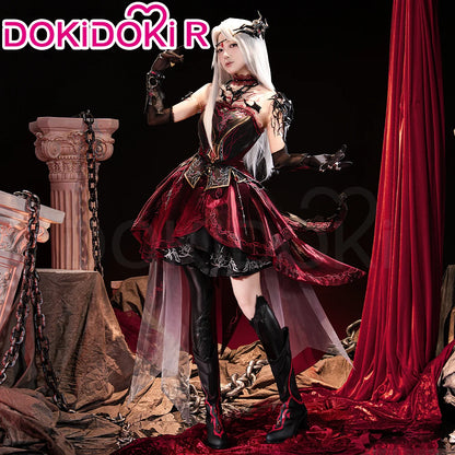 Abyss Lord Heroine Cosplay Costume Game Love and Deepspace【XS-2XL】DokiDoki-R Women Red Dress Halloween Qinche Sylus Plus Size