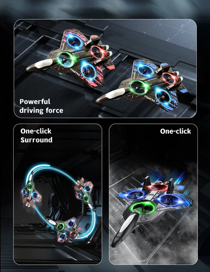 L101 RC Foam Airplane Glider Flying 2.4G With LED Lights EPP Stunt Remote Control Foam Fighter Plane Toys For Kid Gift