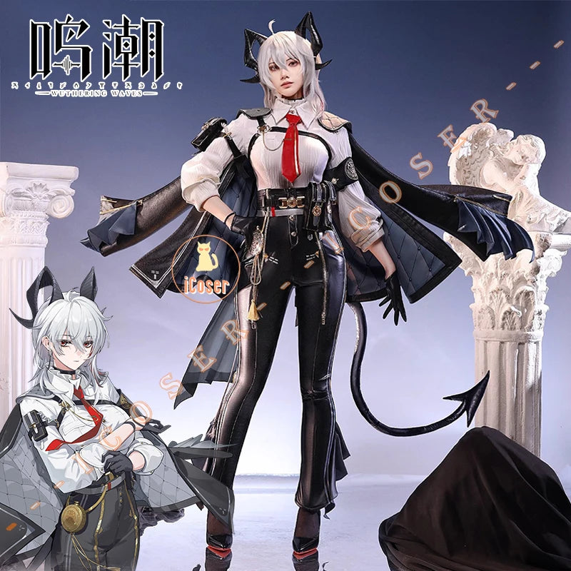 Wuthering Waves Zani Cosplay Costume Wig Uniform Metal Props Montelli Family Averardo Bank Ragunna Rinascita Halloween for Women