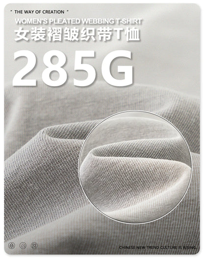 ZODF Retro 2025 Summer Women 285gsm T-Shirts Hotsweet Girls Sexy Slim Fit Washed Distressed T Shirt Brand Tees HY1013