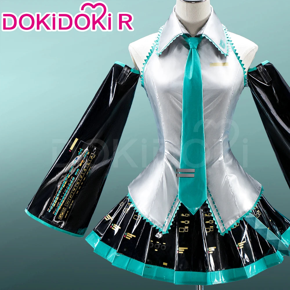 IN STOCK Mikuu Cosplay Costume DokiDoki-R Mikku Cosplay Women Cute Short Dress Costume Mikuu Cosplay Christmas