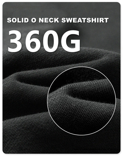 ZODF Fashion Autumn Men Solid 360gsm Sweatshirt Unisex Solid Loose Sport O Neck Pullovers Brand Clothes HY0938