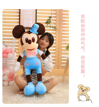 Disney 110cm Kawaii Mickey & Minnie Plush Pillow Set - Wedding Dress Stuffed Animals Soft Hugging Toy for Girls Gift Room Decor