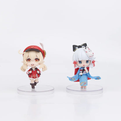 Genshin Impact Klee Yae Miko Raiden Shogun Anime Figure PVC 6Pcs/ Set Cute Model Collection Oranments Toy Gift 10CM