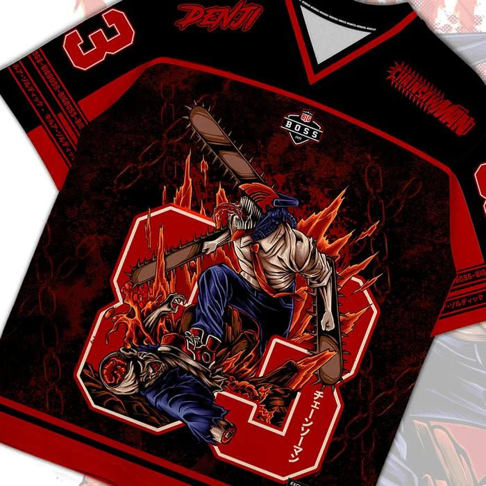 83 Jersey Chainsawman Denji Anime Series Jersey Korean Style Kpop Baseball Hockey Oversize T-shirt Anime Daily Unisex Tops Tee
