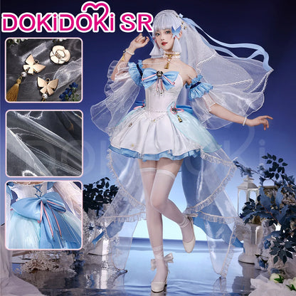 Kamisato Ayaka Doujin Cosplay Costume Game Genshin Impact Cosplay DokiDoki-SR Kamisato Ayaka Cosplay Women White Dress Costume